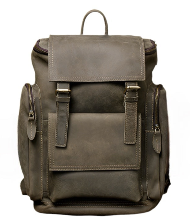 Leather Travel Backpack Large Capacity