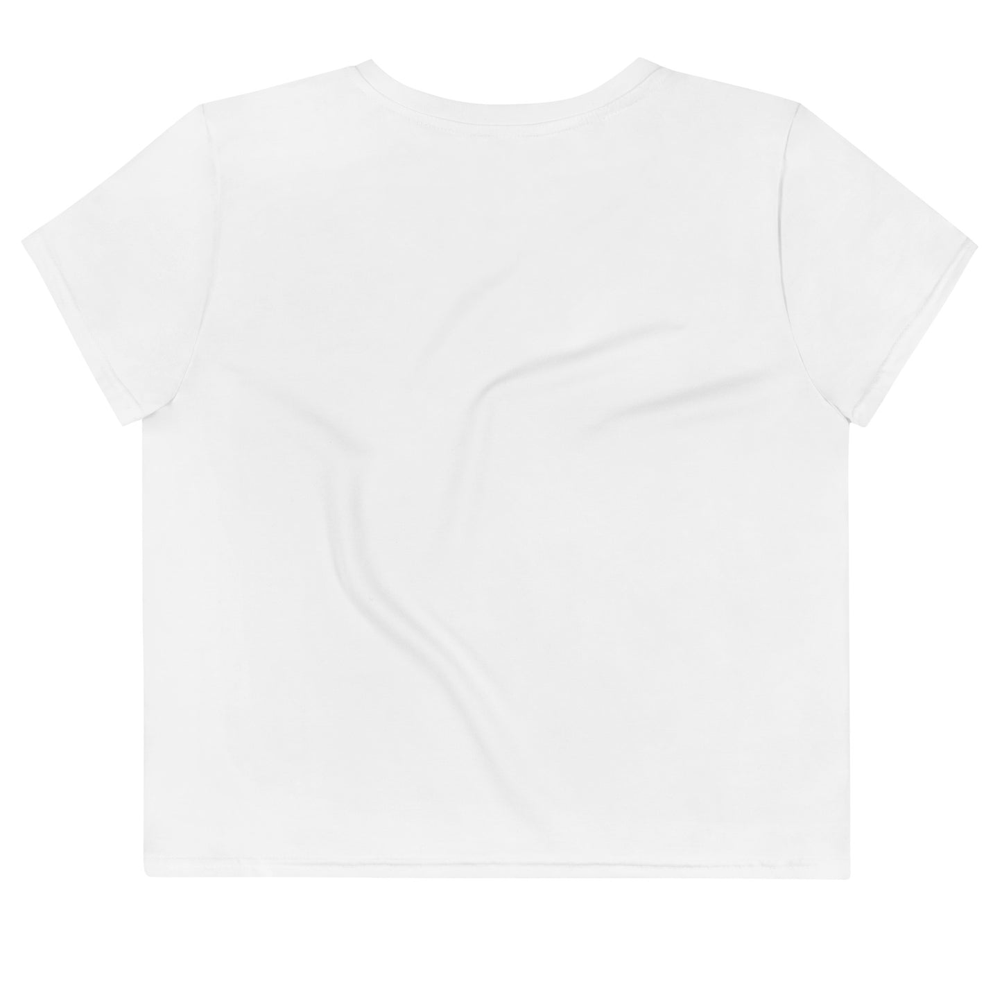 White kallistii dragon constellation crop tee with short sleeves and crew neckline on a plain background