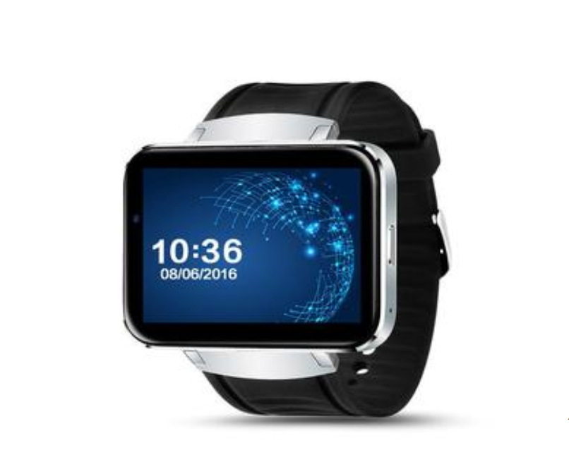 Kallistii smart watch with large display and black strap showing digital time and date