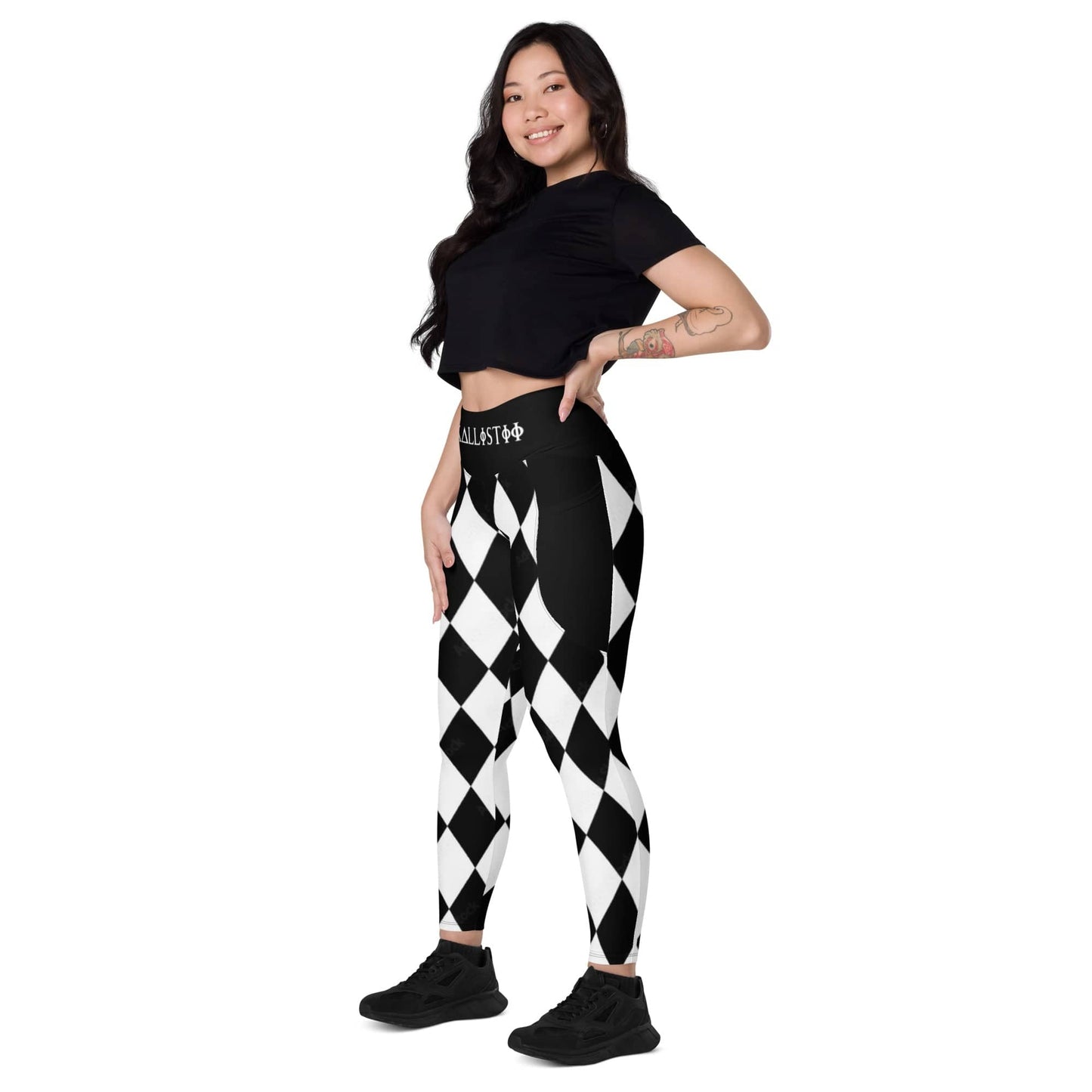 Harlequin Leggings | Bold Diamond Print