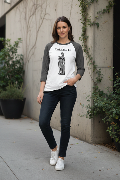 Aphrodite HEATHER CHARCOAL Sleeves #2 - White Female Model