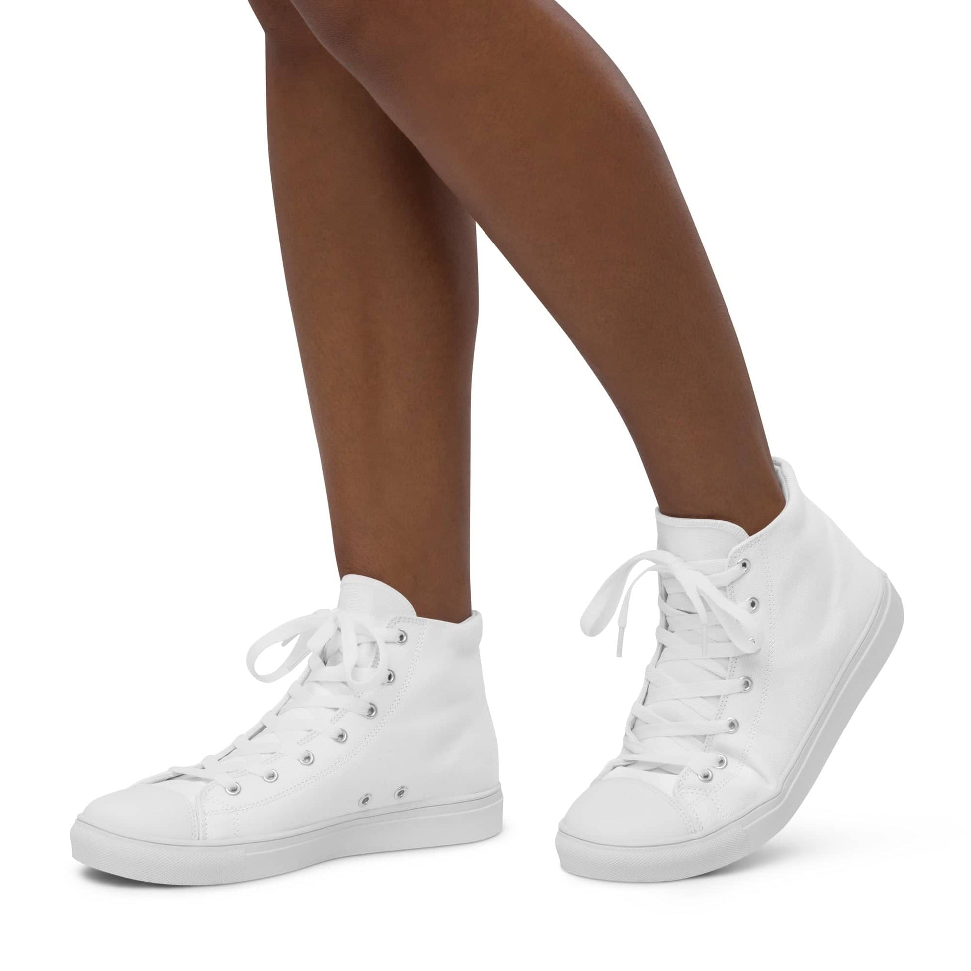 White high-top shoes for women with laces and a rubber sole by kallistii