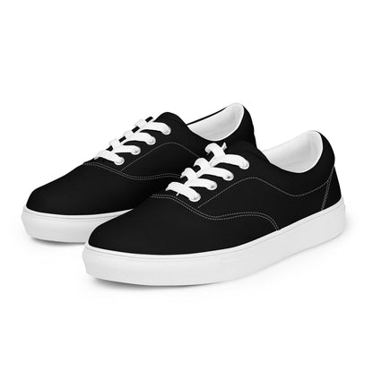 Black stylish low top shoes for men with white laces and rubber sole by kallistii