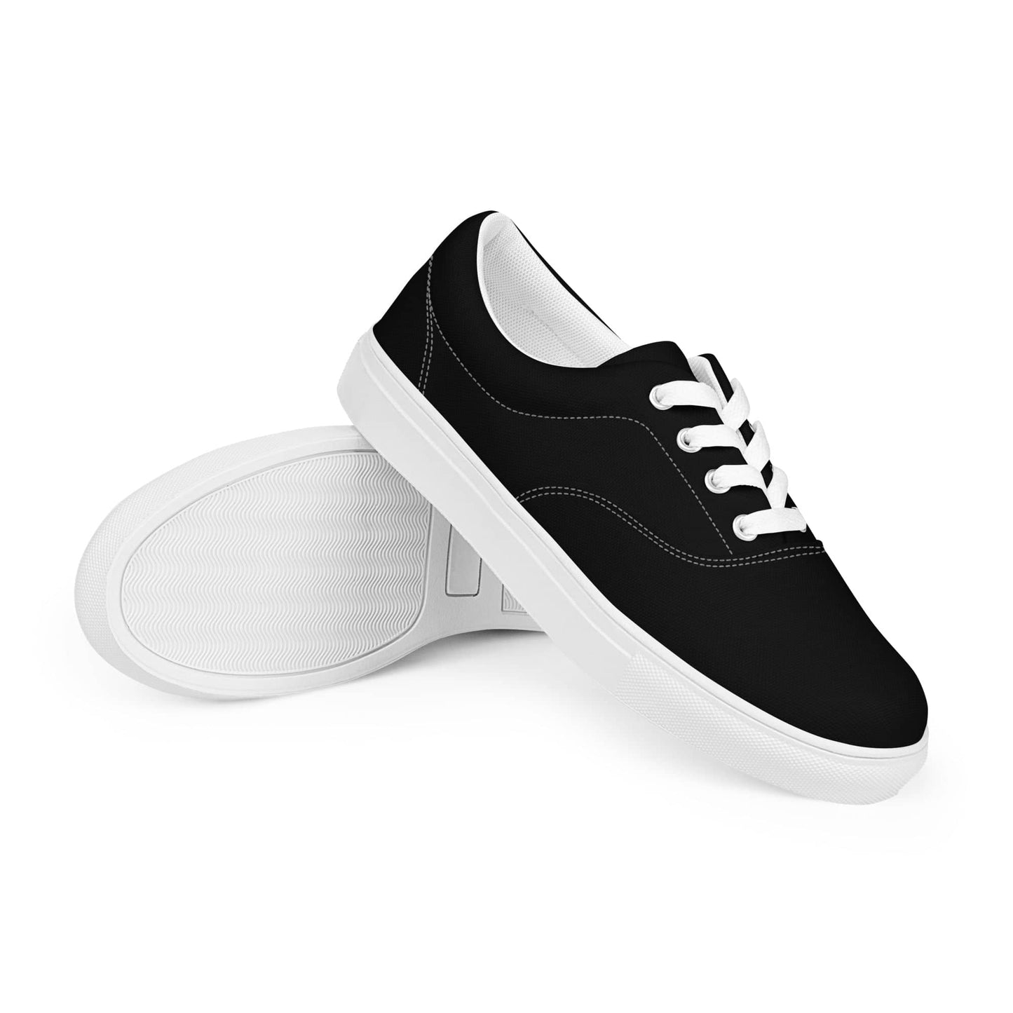 kallistii stylish low top shoes for men in black with white soles and laces
