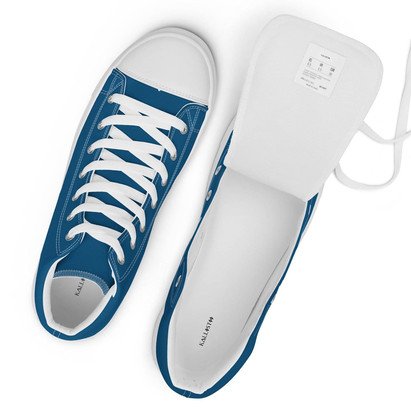 Kallistii blue and white statement sneakers for men with classic lace-up design