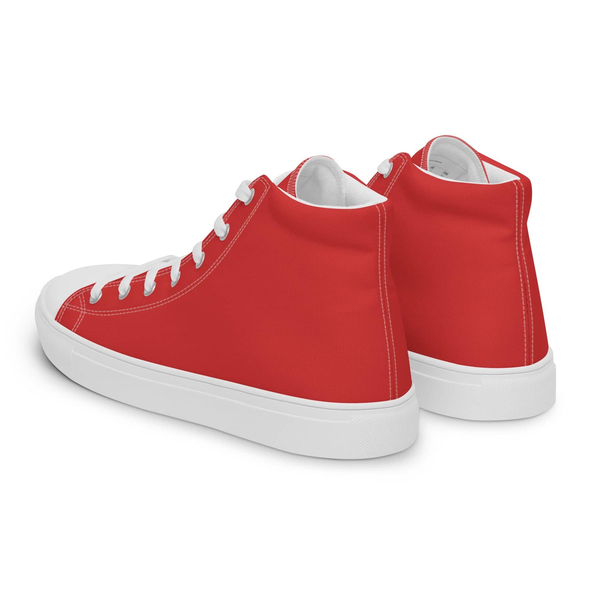 Kallistii red high-top statement sneakers for men with white soles and laces