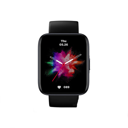 Kallistii large display smart watch with colorful splash design and black strap