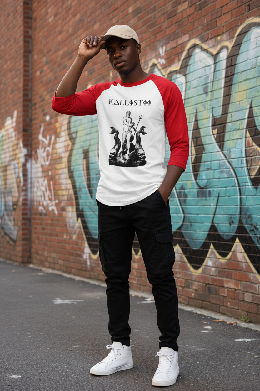 Poseidon RED Sleeves - Black Male Model