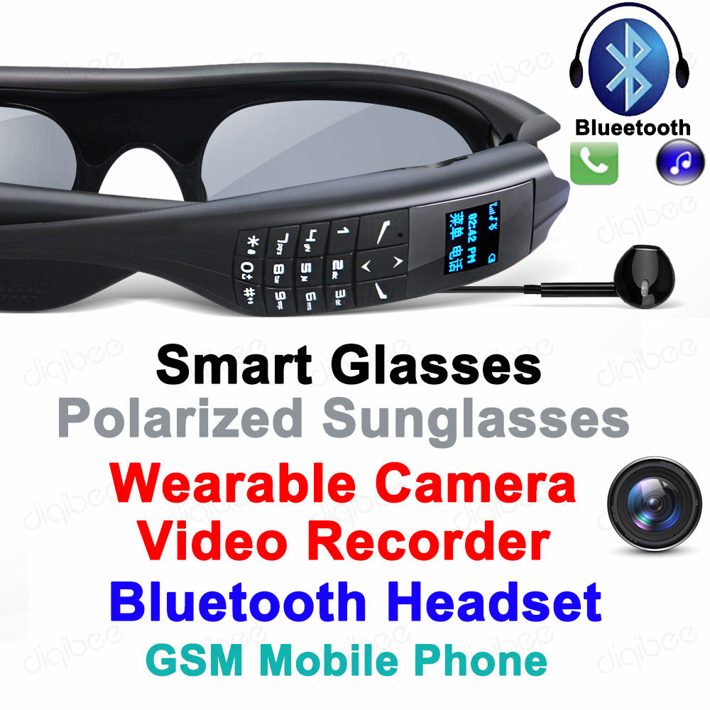Kallistii smart glasses with phone and camera featuring polarized lenses Bluetooth headset and video recorder