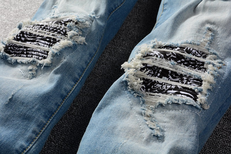 Blue Denim Distressed Jeans