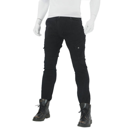 Kallistii black anti-slip jeans for fall protection with cargo pockets and sturdy boots