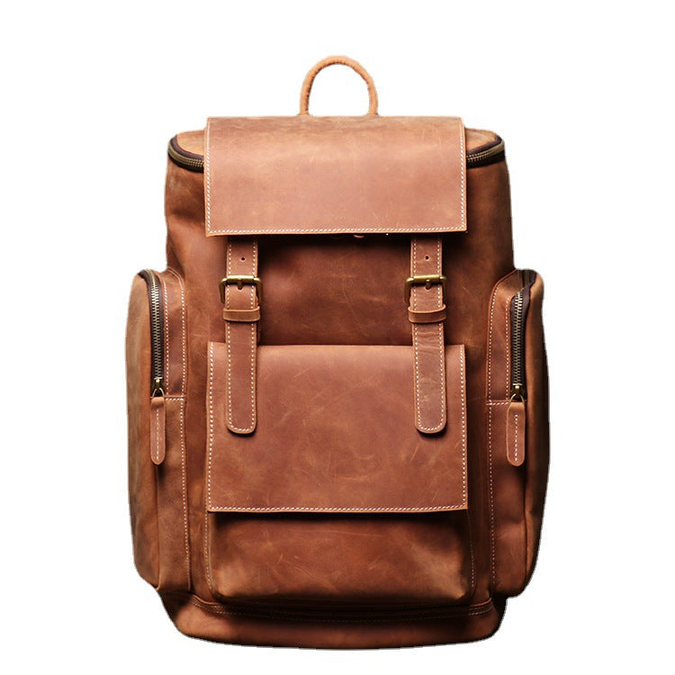 Leather Travel Backpack Large Capacity