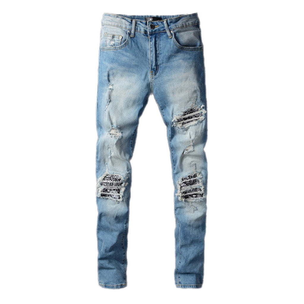 Blue Denim Distressed Jeans