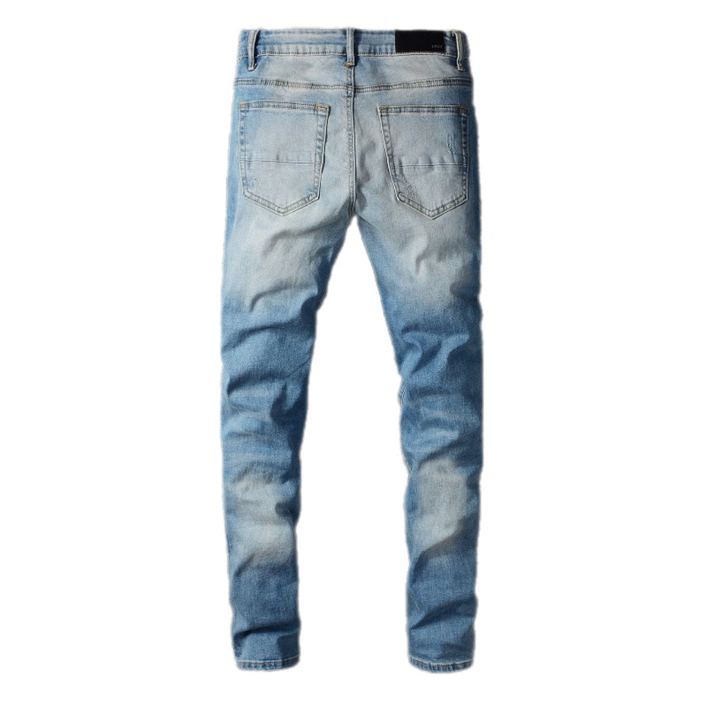 Blue Denim Distressed Jeans