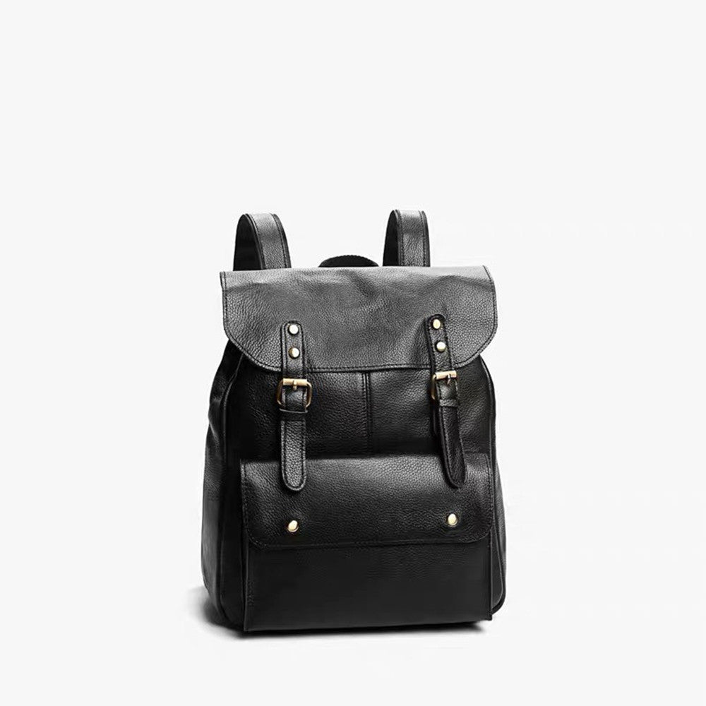 black leather backpack buckle FR Fashion Co. Men's 17" Laptop the backpack is suitable for photo enthusiasts as well as for leisure or travel purposes Polo Ralph Lauren: Black Smooth